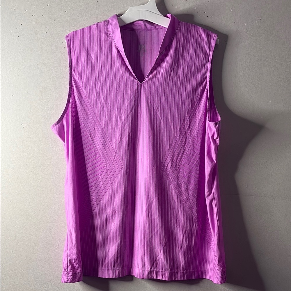 Tail Purple Sleeveless Relaxed Blouse with Mandarin Collar